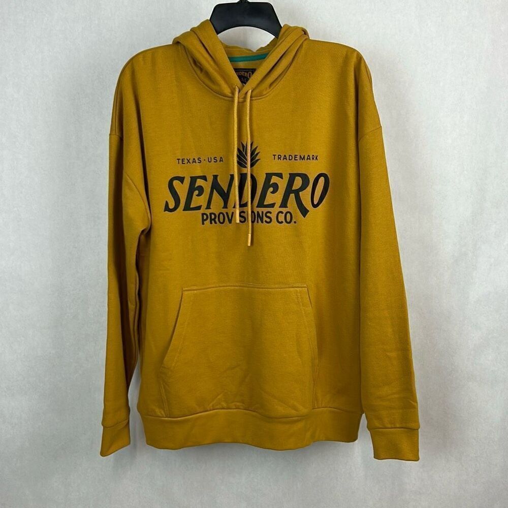 NEW Sendero Provisions Co Logo Hoodie Sz Medium Goldenrod Soft Fleece Pocket
